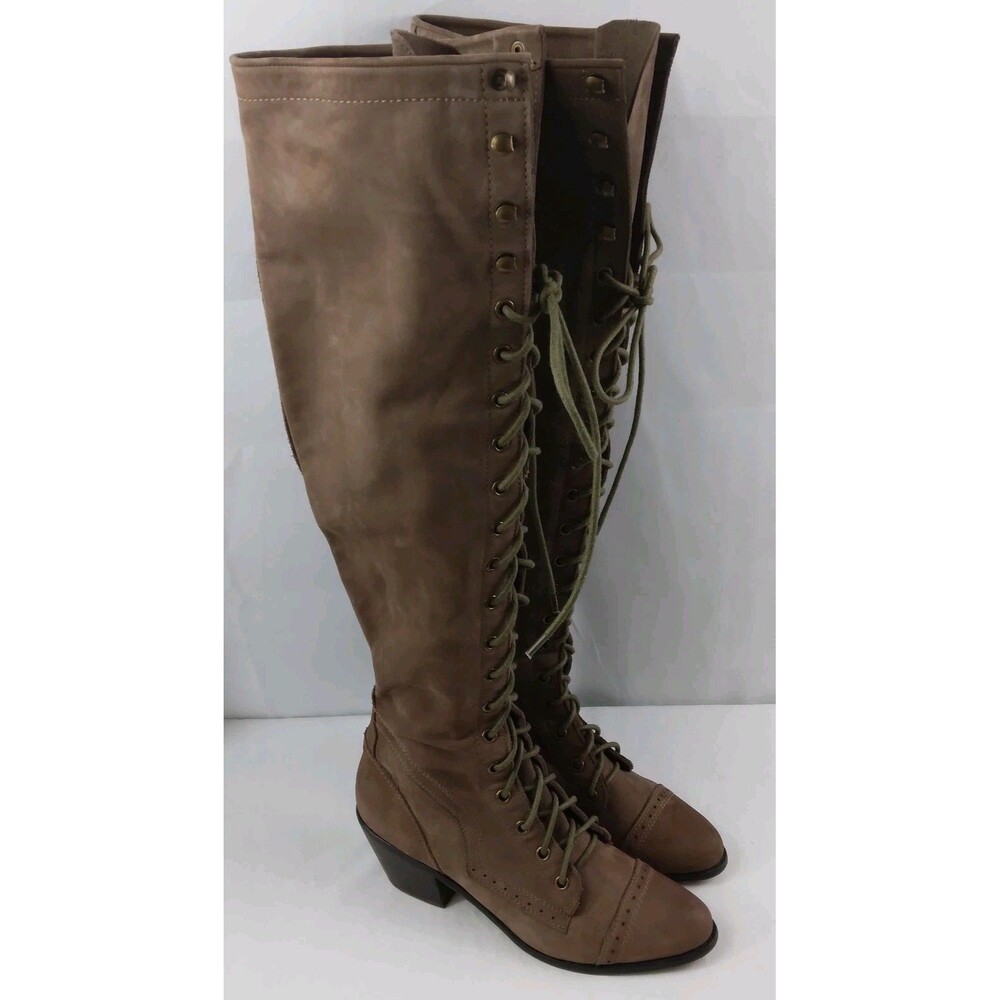 Jeffrey Campbell x Free People Joe Brown Leather Lace Up Boots Size 8 M - Picture 2 of 16